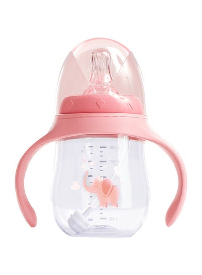 Buy Drop Resistant Baby Bottle, 180 ml - Pink/Clear in UAE