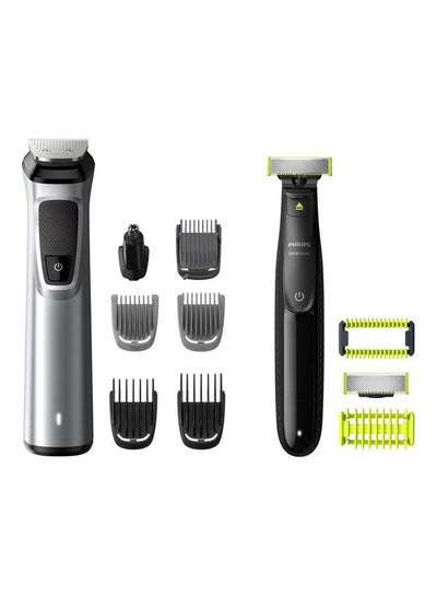 Buy Multigroom series 9000 12-in-1, Face, Hair and Body MG9710/93, 2 Years Warranty Silver & Black in UAE