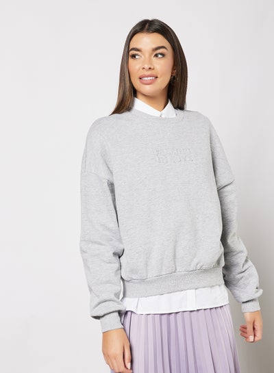 Buy Oversized Sweatshirt Light Grey in Egypt