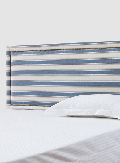 Buy Fabric Headboard For King Size Bed - Lisbon Collection - Modern Home - Install Attach To Wall - Blue/White 180*70*6cm in UAE