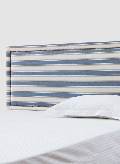 Buy Fabric Headboard For King Size Bed - Lisbon Collection - Modern Home - Install Attach To Wall - Blue/White 180*70*6cm in Saudi Arabia