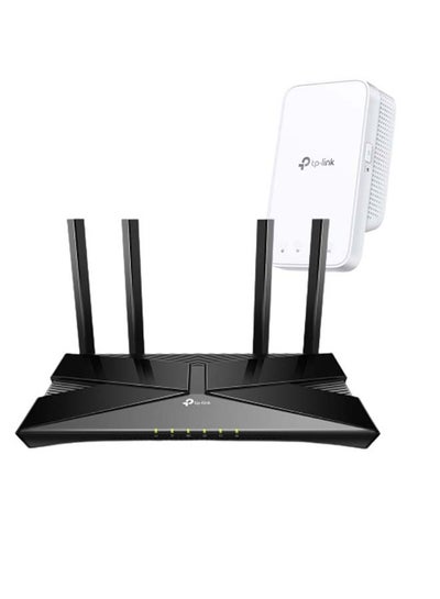 Buy Archer AX10 Router + RE300 Extender Maximum Wireless Coverage for 1BHK & 2BHK Black in UAE