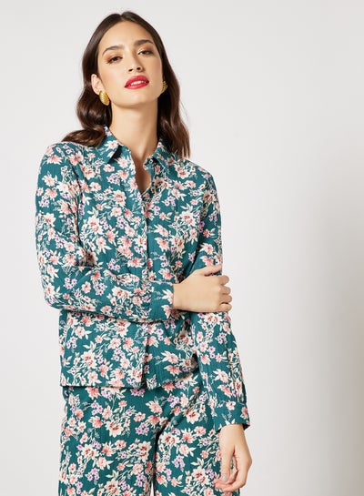 Buy Floral Shirt Sea Moss/Mann in UAE