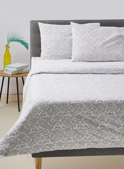 Buy Duvet Cover Set - With 1 Duvet Cover 160X200 Cm And 2 Pillow Cover 50X75 Cm - For Twin Size Mattress - Multicolour 100% Cotton Percale 180 Thread Count in Saudi Arabia