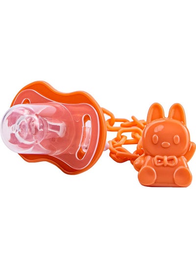 Buy Pacifier with Holder and Cover Round Teat - Medium 6-18 M in Egypt