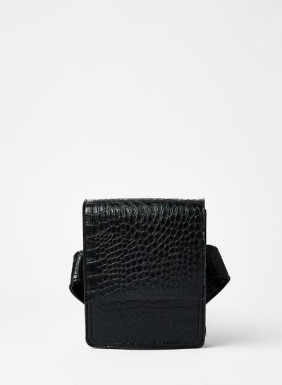 Buy Faux Leather Crossbody Bag Black in UAE