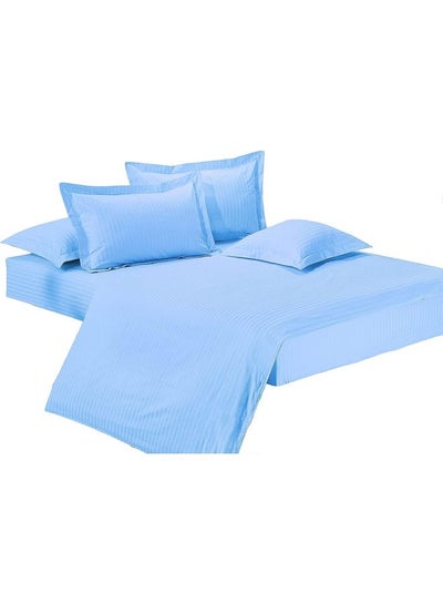 Buy 6-Piece Double Size Duvet Cover Set Cotton Blend Blue in UAE