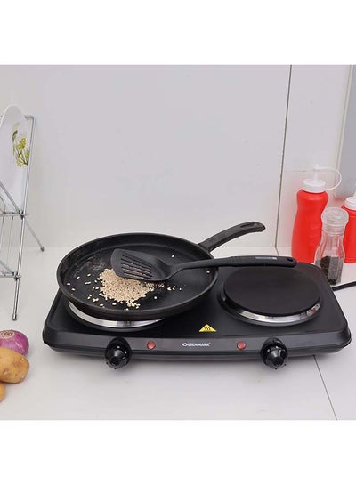 Buy Electric Double Hot Plate 2000.0 W OMHP2034Y Black in UAE