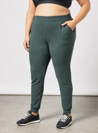 Buy Plus Size Elastic Waist Pants Green in UAE