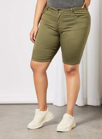 Skinny Long Shorts Green price in UAE 