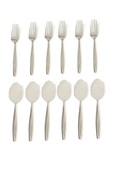 Buy 12-Piece Stainless Steel Cutlery Set Silver in UAE