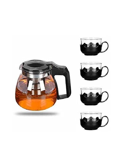 Buy 5-Piece Cup And Teapot Set Multicolour in Egypt