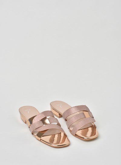 Low Heeled Dress Sandals Rose Gold 