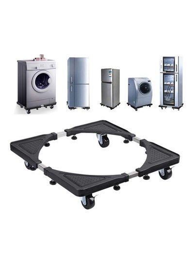 Buy Adjustable Moving Washing Machine And Refrigerator Stand Black/Silver 40.0cm in UAE