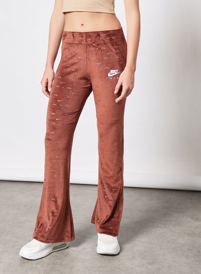 Buy Air Velour Mid Rise Pants Brown in Saudi Arabia