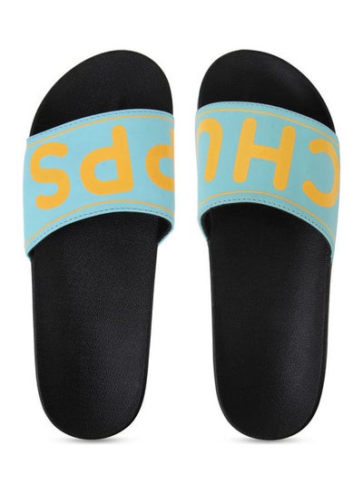 Buy Logo Detail Slides Blue in UAE