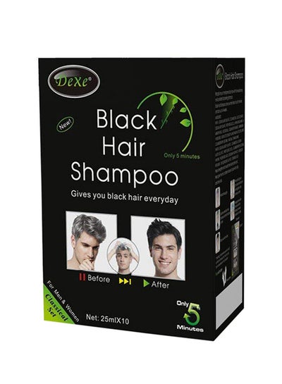 Buy Hair Colouring Shampoo Black 10x25ml in UAE