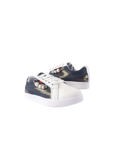 Buy Casual Leather Buckle sneakers Navy-White in Egypt
