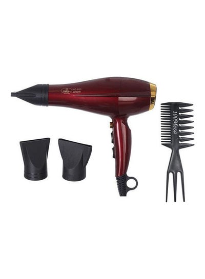 Buy Hair Dryer With A Strong Copper Motor 4000 Watts+100meza Comb Red in Egypt