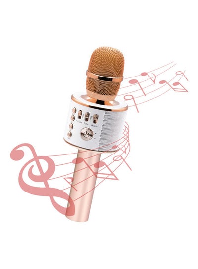 Buy 3 In 1 Portable Handheld Karaoke Microphone Speaker Rose Gold in UAE