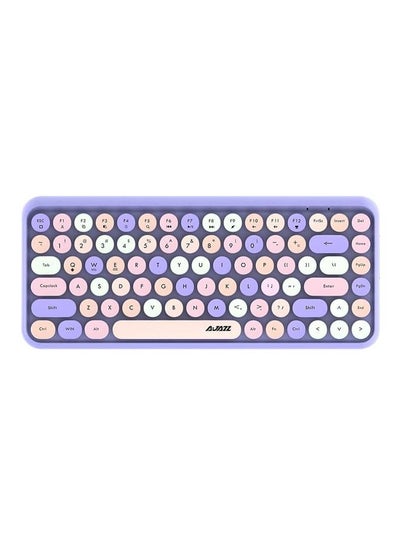 Buy 308i Bluetooth Wireless Computer Mechanical Keyboard Round Keycap 84-Key Mixed Purple in UAE