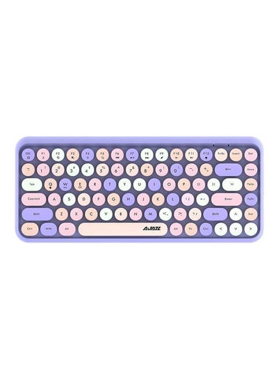 Buy Wireless Bluetooth keyboard, Cute Mini 84-key Compact Keyboard, 2.4GHz wireless connect, Typewriter ABS Retro Round Key Caps, Matte Panel, Ergonomic Design for PC Computer Laptops Mixed Purple in Saudi Arabia