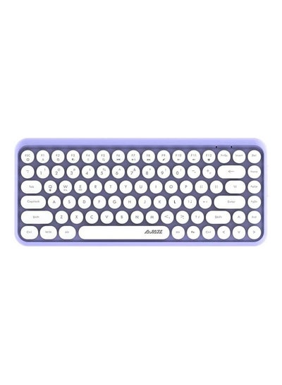 Buy Wireless Bluetooth keyboard, Cute Mini 84-key Compact Keyboard, 2.4GHz wireless connect, Typewriter ABS Retro Round Key Caps, Matte Panel, Ergonomic Design for PC Computer Laptops Purple in Saudi Arabia