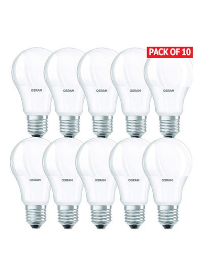 Buy 10-Piece Led Value Clas A 8.5 W/6500K E27 Screw Base Bulb Warm White in UAE