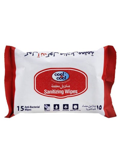 Buy Cool & Cool Antibacterial Sanitizing Wipes 15's in UAE