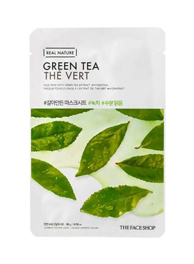 Buy Real Nature Green Tea Face Mask 20grams in UAE