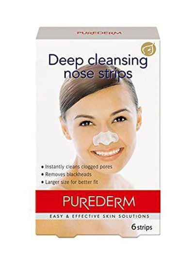 Buy 6-Piece Deep Cleansing Nose Strips White in UAE