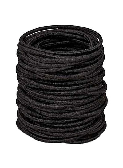 Buy 40-Piece Elastics Hair Ties Black in Saudi Arabia