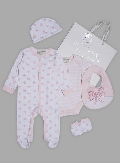 Buy 5 Piece Baby Combo Set White/Pink in Saudi Arabia