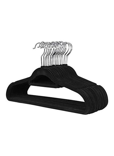 Buy 24-Pieces Velvet Elegent Designed Hanger Set Black 45cm in UAE