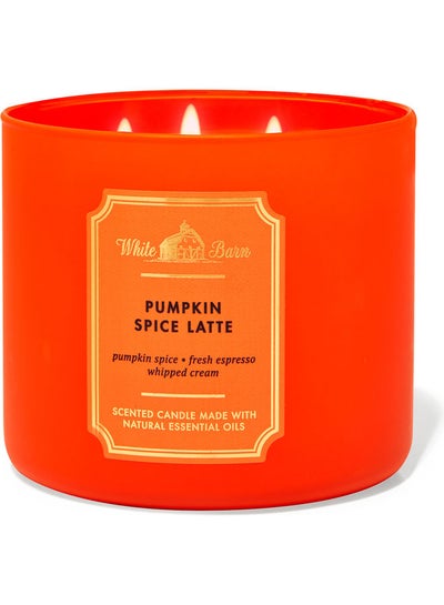 Buy Pumpkin Spice Latte 3-Wick Candle Orange 411grams in Saudi Arabia