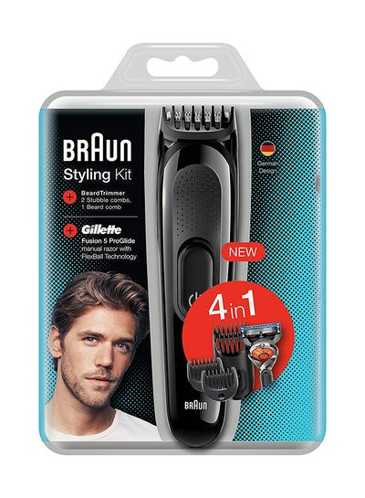Buy Styling Kit 4-In-1 Hair And Beard Trimmer SK3000 Black in Egypt