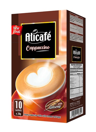 Buy Cappuccino With Ginseng Instant Coffee Box 10 Sticks 20grams in UAE