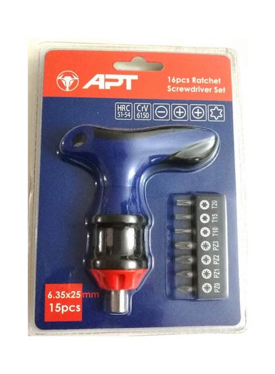 Buy Ratchet Screwdriver Set Hand Shape Multicolour 6.35X25 in Egypt