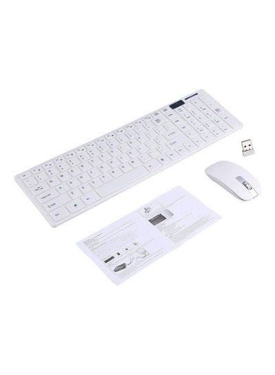 Buy 2.4G Optical Wireless Keyboard And Mouse Mice Usb Receiver Combo Kit White in Egypt