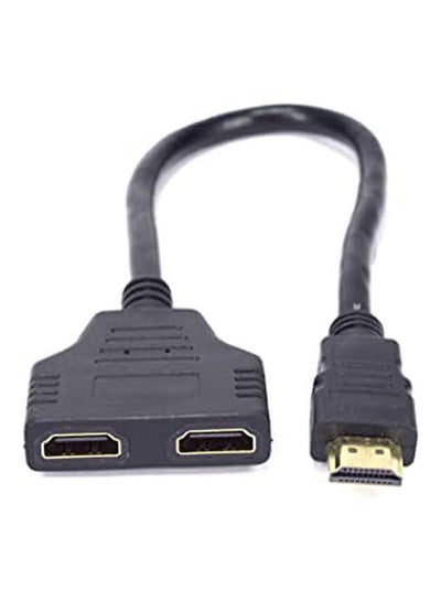 Buy Hdmi Male To 2 Hdmi Female 1 In 2 Out Splitter Cable Converter Black in Egypt