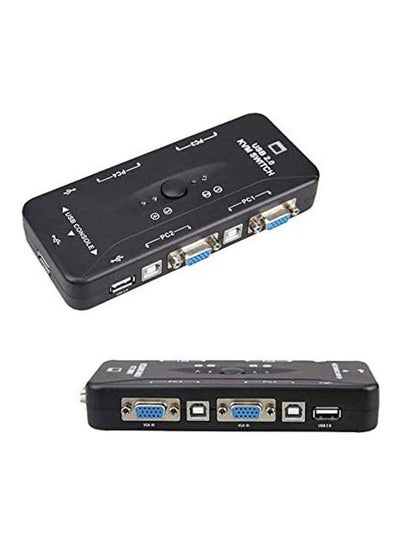 Buy 4-Port Usb 2.0 Kvm Vga Switch Box Adapter For Pc Black in Egypt