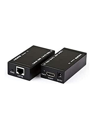 Buy Extender By Cat-5E/6 Cable Rj45 60M 1080P Hdmi Extender Transmitter & Hdmi Extender Receiver Black in Egypt