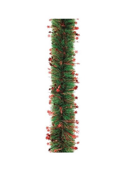 اشتري Green Garland With Red Tinsel Stars Green/Red 300 x 12cm في الامارات