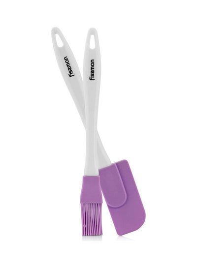 Buy Pack Of 2 Brush And Spatula Purple 21x2.2,22x3.5cm in UAE