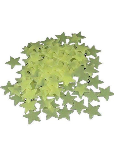 Buy 100pcs Plastic 3D Stars Glow in the Dark Fluorescent Luminous Wall Stickers Green in Egypt