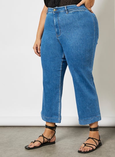 Buy Plus Size High Waist Jeans Blue in UAE