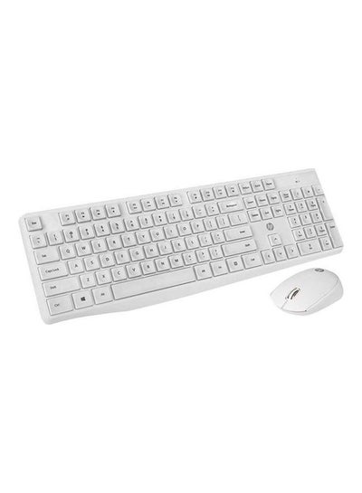اشتري مجموعة لوحة مفاتيح لاسلكية وماوس أبيض في الامارات