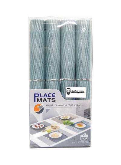 Buy 4-Piece Durable Non-Slip PVC Placemats for Dining Table Blue 45 x 30cm in UAE