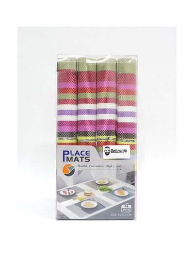 Buy 4-Piece Durable Non-Slip PVC Placemats for Dining Table Multicolour 45 x 30cm in UAE