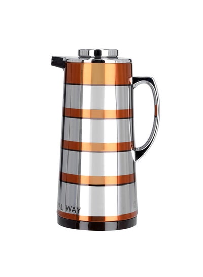 Buy Double Wall Vacuum Flask Silver/Orange in UAE